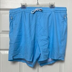Classic Blue Swim Trunks with Adjustable Waist